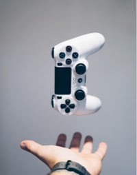 Controller floating on a hand